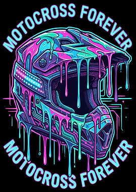 Motocross Helmet Dripping Paint