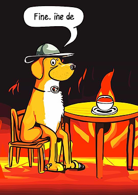 Dog in Hell with Tea