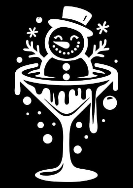 Snowman in a Martini Glass