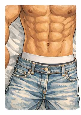 Muscular Man in Jeans