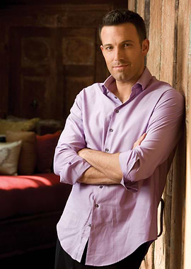Ben Affleck in a purple shirt