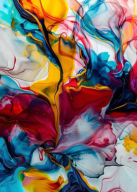 Vibrant Abstract Fluid Art