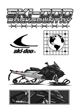 Black Ski-Doo Backcountry Snowmobile