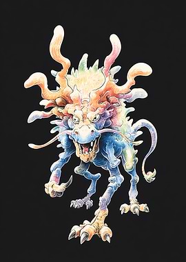 Colorful Mythical Creature Illustration