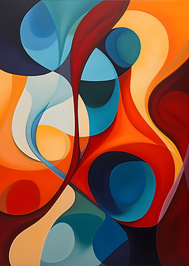 Abstract Fluid Shapes Painting