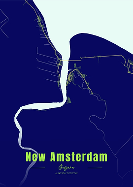 New Amsterdam Guyana Map