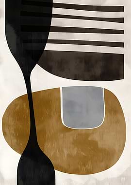 Abstract Geometric Shapes with Textured Background