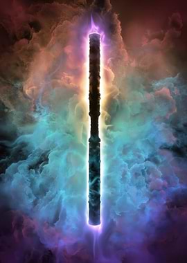 Mystical Glowing Pillar in Cosmic Clouds