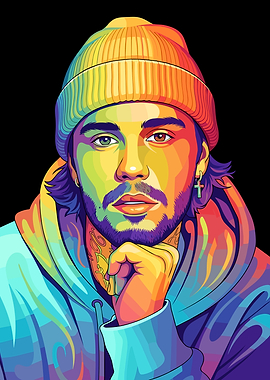 Pop Art Portrait of Justin Bieber
