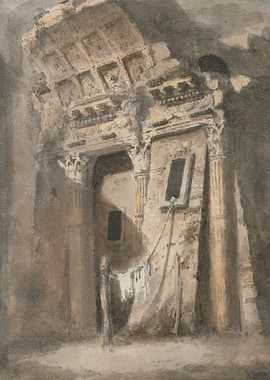 Ancient Roman Ruins Watercolor