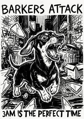 Barkers Attack 3 AM Funny Dachshund