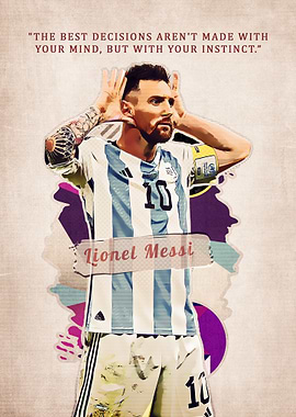Lionel Messi Inspirational Quote Poster