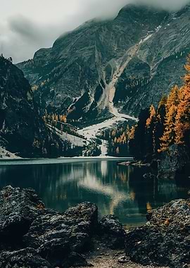 Autumn Mountain Lake Landscape