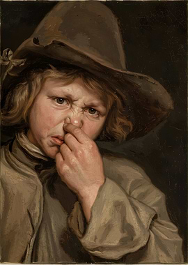 Funny Boy picking his nose