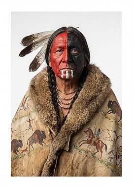 Native American Man with Face Paint