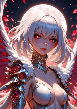 Anime Angel with Red Eyes