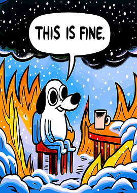 This is Fine Dog in Fire and Snow