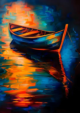Impressionistic Boat on Water