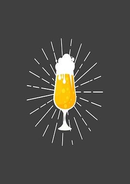 Beer Glass with Sunburst