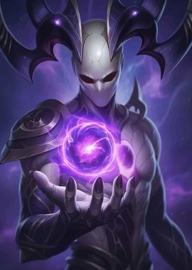 Mysterious figure holding a purple orb