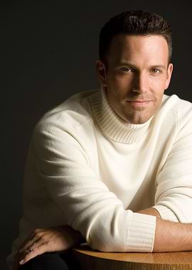 Ben Affleck in a white turtleneck