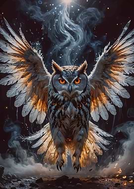 Majestic Owl with Spread Wings