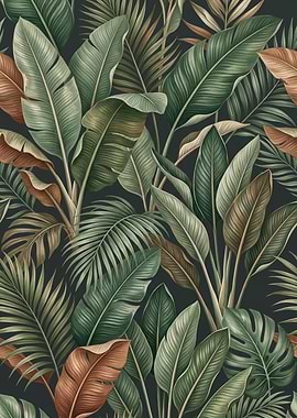 Tropical Jungle Leaf Wallpaper