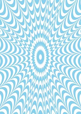 Abstract Blue and White Radial Pattern