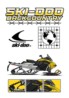 Yellow Ski-Doo Backcountry Snowmobile