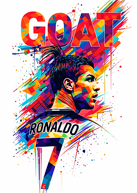 Cristiano Ronaldo GOAT Pop Art