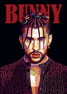 Bad Bunny WPAP Portrait