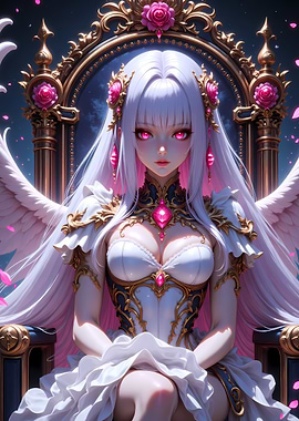 Anime Angel Queen with Pink Accents