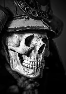 Samurai Skull with Helmet
