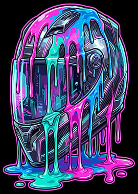 Dripping Paint Motorcycle Helmet