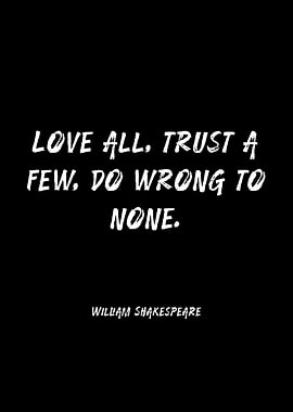 Shakespeare Quote on Black Background