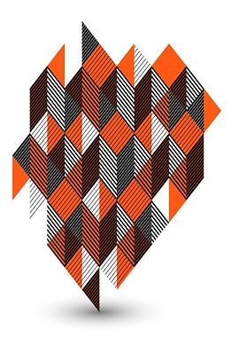 Geometric Abstract Orange and Black Pattern