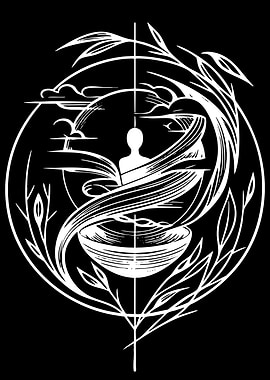 Abstract Figure in Nature Emblem