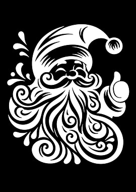 Stylized Santa Claus with Thumbs Up