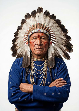 Native American Man in Traditional Headdress