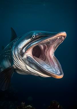Barracuda with open mouth