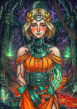 Hades Game Stained Glass Style