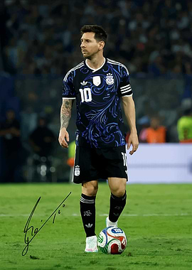 Lionel Messi with Argentina Soccer Jersey