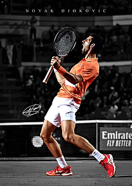Novak Djokovic celebrating a win
