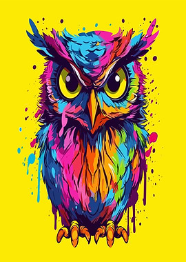 Colorful Owl Pop Art