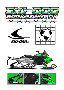 green Ski-Doo Backcountry Snowmobile