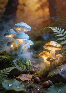 Enchanted Fantasy Forest Mushrooms