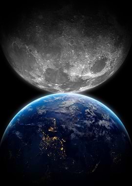 Earth and Moon in Space