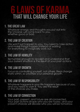 6 Laws of Karma Poster