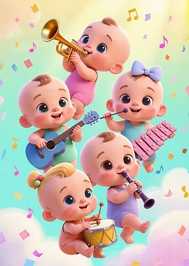 Babies Playing Musical Instruments