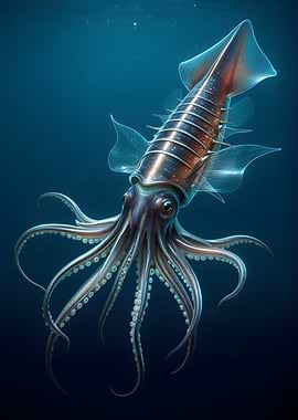 Giant Squid Underwater
